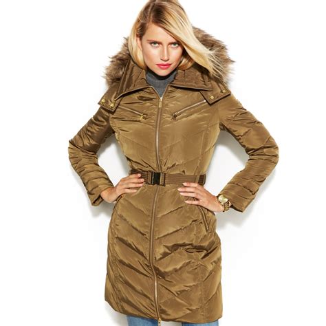 michael kors faux trim down coat|MICHAEL Michael Kors Faux.